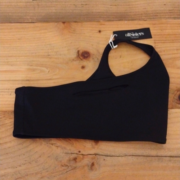 AllSisters Responsible Swimwear Black ScorpII Swim Top Size XS NWT - Picture 3 of 12